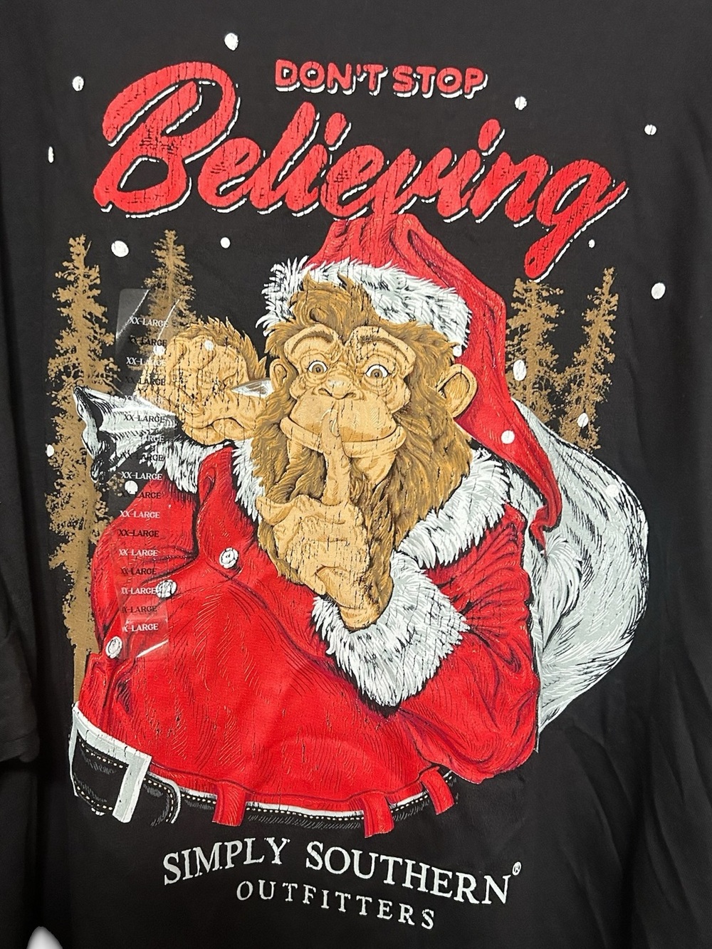 Simply Southern Sasquatch Santa Christmas don’t stop believing